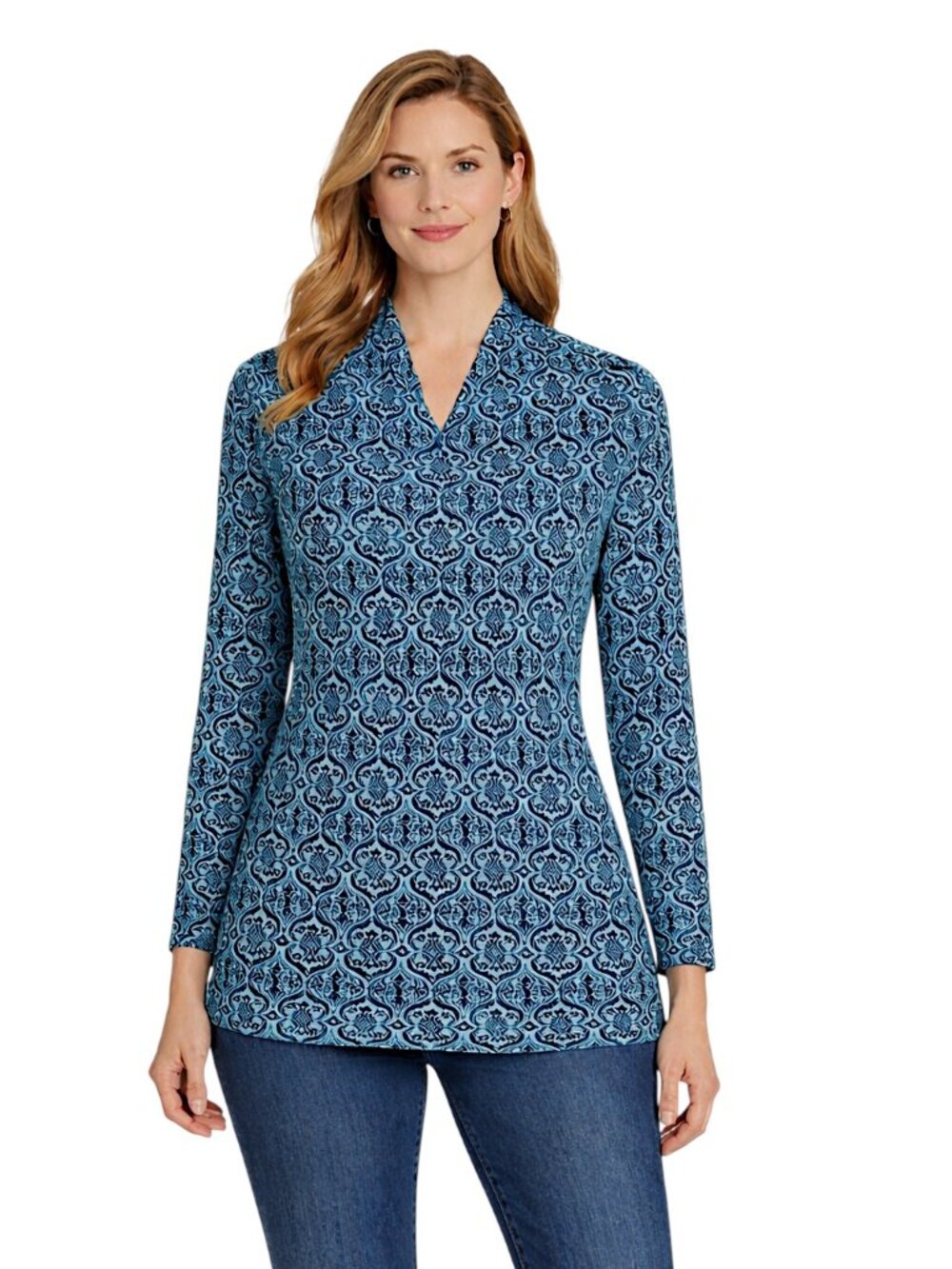 Talbots Faux Wrap Top Size XL Long Sleeve Pullover *
